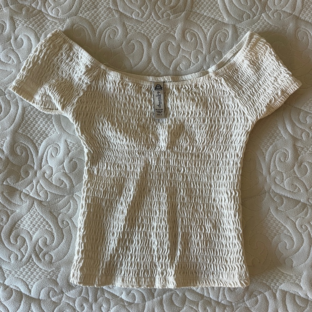 Women's WhiteOff-Shoulder Crop Top